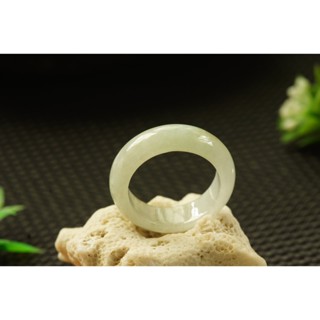 熱賣U688玉戒指❀ 17# 翡翠玉天然A貨水潤白底寬版戒圈指環戒子【緬甸玉翠軒】玉首飾品 男女款式