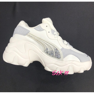 SIX Puma Pulsar Wedge WN’S Sequin Warm 運動休閒鞋 米白銀 400978-01