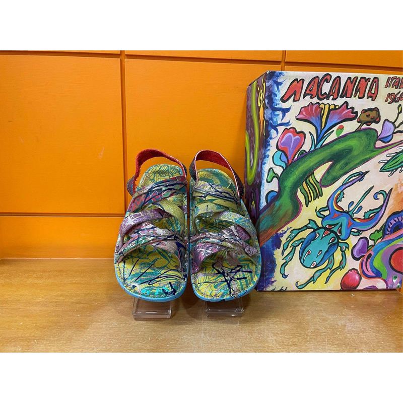 **Macanna**麥坎納專櫃~ 鬱金香系列~波洛克~飛雲流竄~全特殊手工製鞋面氣墊鞋036977
