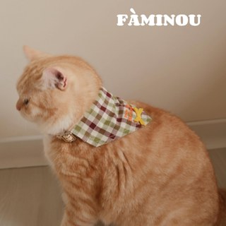 FÀMINOU．🇰🇷Parisdog寵物格紋領巾 韓國代購 狗狗領巾 口水巾 貓咪圍巾 圍脖 毛孩領巾 毛孩衣服