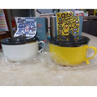 卡通泡麵杯 卡通泡麵碗 15cm 卡通 泡麵碗 1000ml 304 不鏽鋼 不銹鋼 可立手機