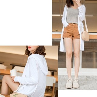 「M~XL。臺灣現貨」7色 竹節棉 連帽長版外套 (O1036)