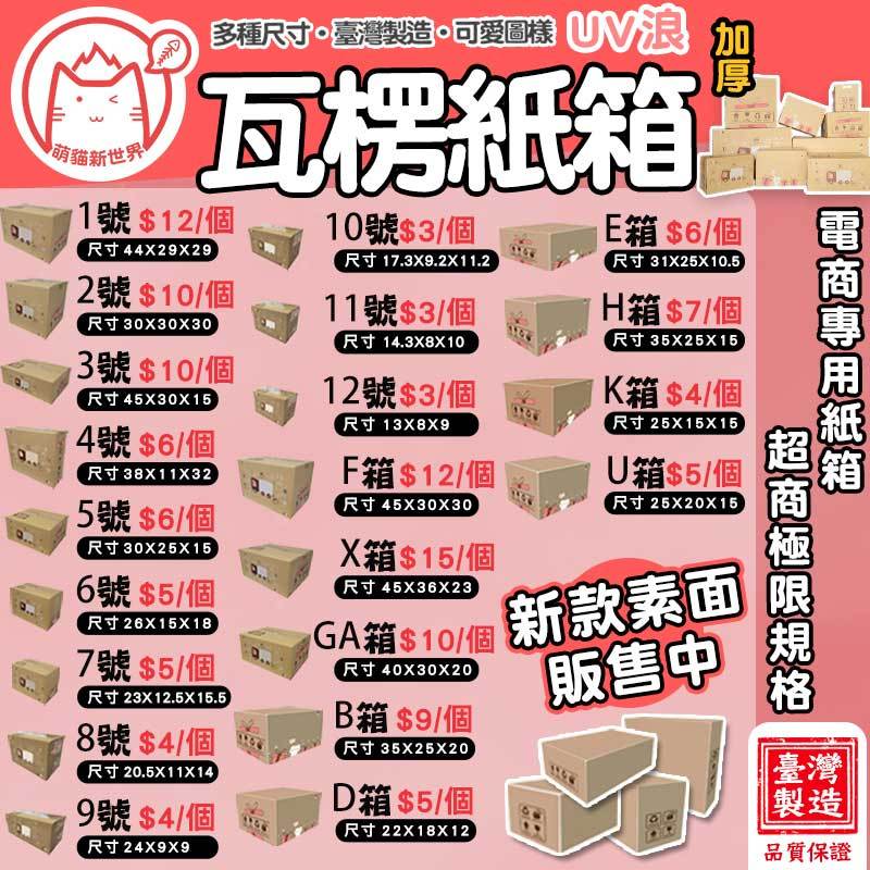 限量UV緩衝瓦楞//彩繪紙箱✨萌貓新世界 台灣出貨✨ 【彩繪設計，不加價】紙箱 小物包裝 超商紙箱 小紙箱 B浪 紙箱
