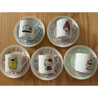 hello kitty 義式咖啡杯.sanrio人物迷你馬克杯組合.美樂蒂.新幹線.布丁狗.可樂鈴咖啡杯盤組