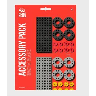 Plus-Plus 加加積木(2cm小積木)-創作底板+輪子組(黑.灰)-在路上書店