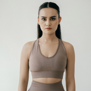 全新｜Olys Apparel 棕色無縫運動挖背背心 Kendall sport bra (M Size)