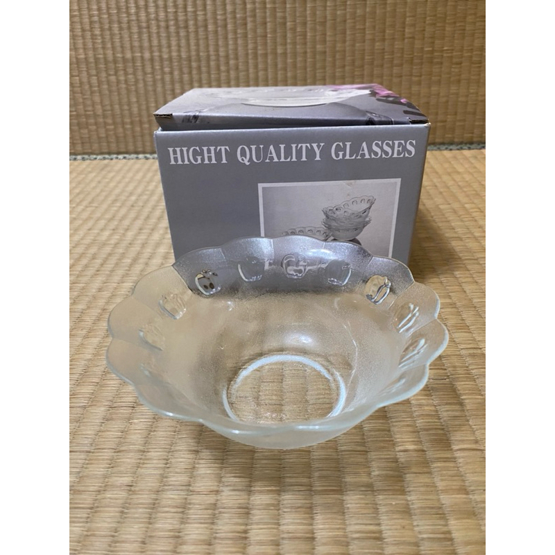 全新～蘋果玻璃花漾碗組（5入）、甜點碗、水果盤