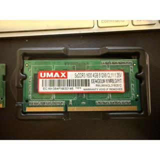 UMAX DDR3 1600 4GB 二手良品