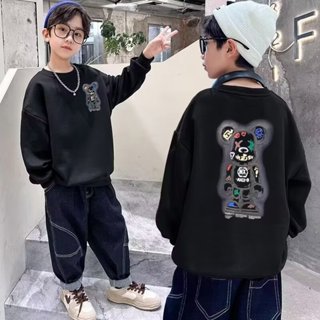 JUSTIN 臺灣現貨 兒童長袖 童裝男童衛衣中大童2024新款時髦上衣春秋男孩圓領衫洋氣打底衫