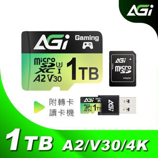 AGI亞奇雷 TF138 1TB MicroSDXC UHS-1 U3 V30 A2 三合一記憶卡 附USB-A讀卡機