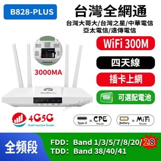 🔥新款首發🔥免運🔥臺灣全網通 B828網路分享器 4GWIFI分享器 無線網絡卡路由器 即插即用 SIM網路孔 高增益天線