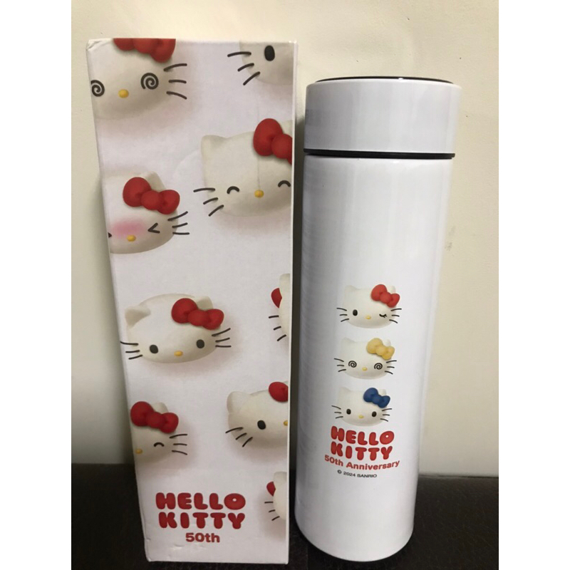 正版 三麗鷗 Hello Kitty KT 500ml 智能測溫保溫瓶 保溫杯-50週年款