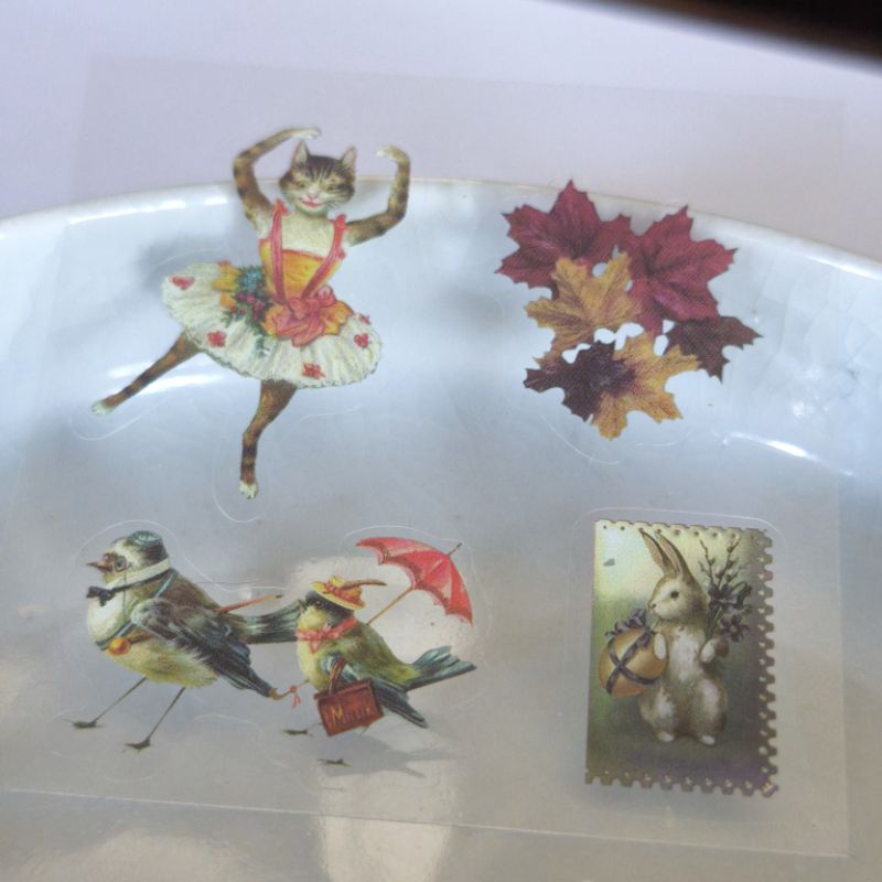 #01【透明貼紙】貓咪芭蕾舞者 加拿大楓葉 兔兔郵票貼紙 上班族鳥鳥Twin