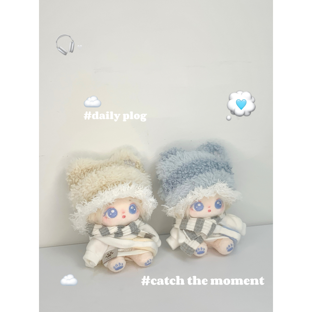 現貨【棉花娃-綿綿泡芙】10cm 15cm 20cm 無屬性 娃娃 冬裝 毛衣 娃用圍巾 毛帽 努努 衣服 娃衣 可愛