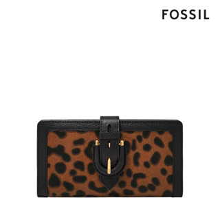 【FOSSIL 官方旗艦館】Harwell 真皮馬鞍釦中長夾-豹紋 SL10072234