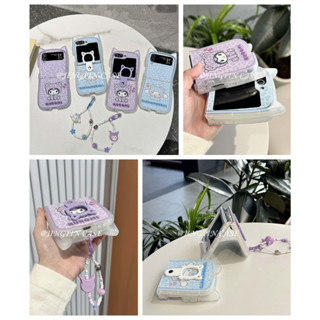 豹紋庫洛米玉桂狗 Samsung Galaxy三星ZFlip6 ZFlip5 ZFlip4 ZFlip3折疊手機殼 指環