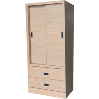【萊夫家居】TS-36E-2T◎白橡色2.7尺二抽衣櫃【臺中傢俱】推門衣櫥 拉門 單人衣櫃 套房 防蛀木心板 臺灣製