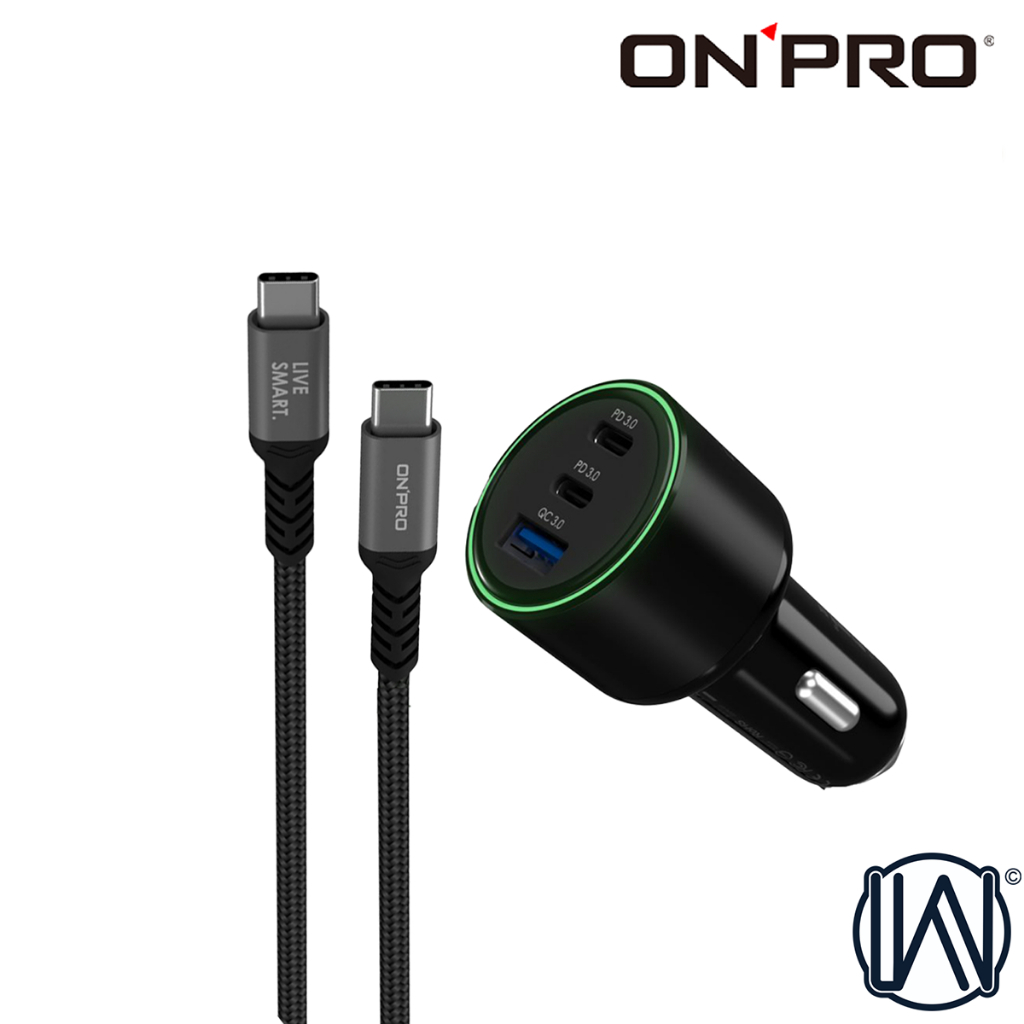 隔日到貨 ONPRO iPhone 16 Pro Max 15 三星 100W 3孔 車用快充 贈100W快充線