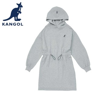 KANGOL 英國袋鼠 寬版 連帽 洋裝 64521580 女款 淺灰 深灰