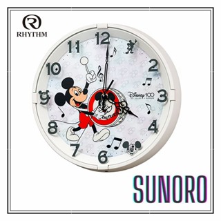 日本直送 RHYTHM 麗聲 掛鐘 壁鐘 時鐘 米奇 Disney100週年限定款 自動點燈 靜音 8MG817MC72