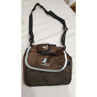 旅行者 TRAVELER 咖啡色 單車 馬鞍包 / 斜揹包 (全新) 防水牛津布 附背帶可斜背 騎車 附黑色防塵套)