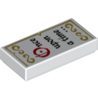 LEGO 樂高 白色 1X2 平滑磚 印刷 'Once upon a time...' 3069bpb0507