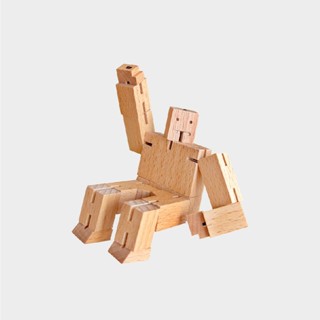 Areaware Cubebot酷比人變形機器人公仔/ 迷你/ 樸實木 eslite誠品