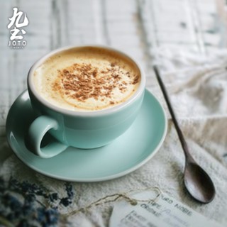 九土手工陶瓷糖果色咖啡杯碟組標準拉花咖啡杯馬卡龍色客製咖啡杯拉花杯歐風咖啡杯北歐風格下午茶杯拿鐵杯杯盤組CFR0055