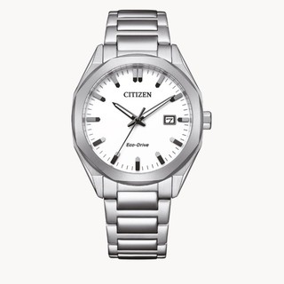 CITIZEN 星辰ECO DRIVE光動能鋼帶男錶 AP造型款 白鏡面【Watch On-line Store】