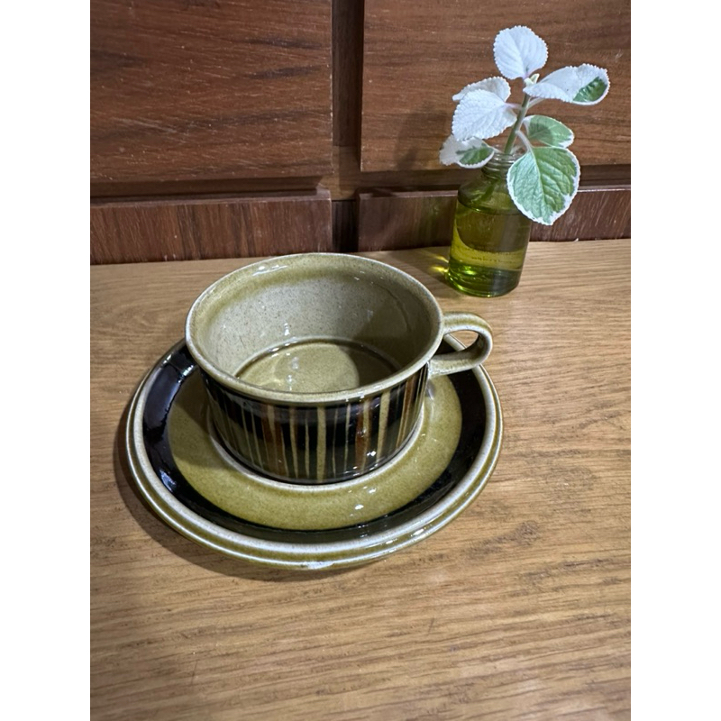Arabia Kosmos 寛口杯 底碟1966、杯1968年製 上釉不均