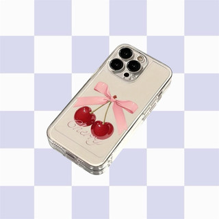 SAUVAGES cherry ribbon printed clear iphone case 櫻桃蝴蝶結透明手機殼