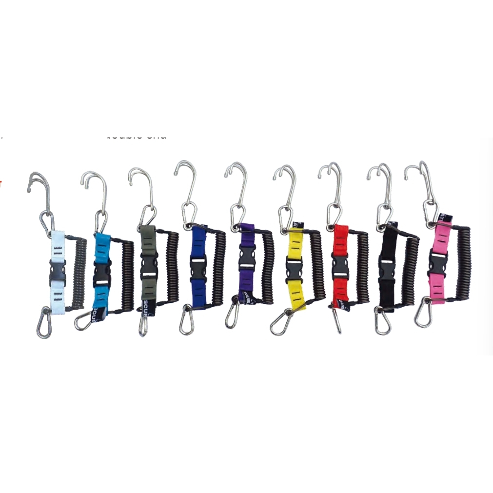 游龍潛水●BL-121 QQ-ring掛鈎PU膠包S316不鏽鋼鋼索+流鈎