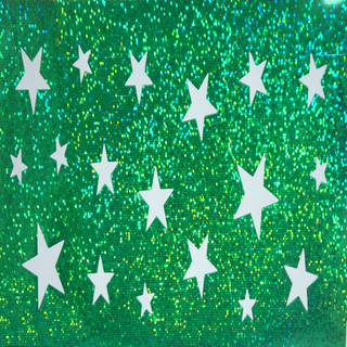 義大利進口HOME DECOR 雷射星夜光貼 10.5cmX20.5cm 綠星(C75223C)