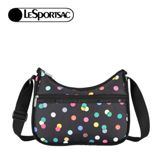 |快速出貨|Lesportsac Classic Hobo 經典斜揹包/ 圓點漂浮氣球 黑色