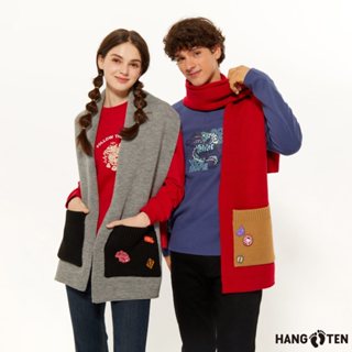 【Hang Ten】男女裝-聯名系列-龍耀印花大學T(多款選)