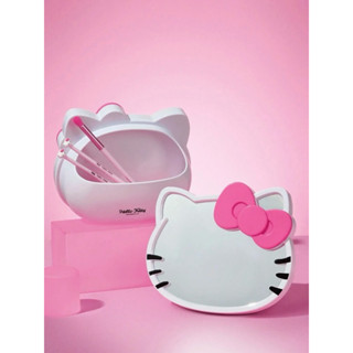 HelloKitty🎀臉桌上型化妝鏡置物盒收納盒 經典大臉 鏡子 多功能收納 可愛禮物正版三麗鷗預購 卡通鏡子 刷具收納