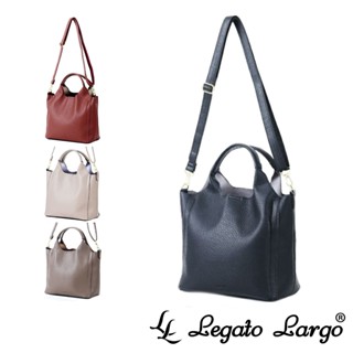 Legato Largo 輕盈純色荔枝紋皮革 手提斜背兩用托特包 (LH-D1373)