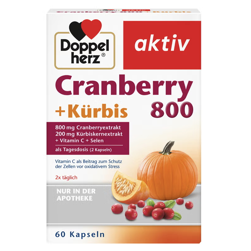 (預購私訊) 德國代購 Doppelherz 雙心牌 蔓越莓+南瓜籽油膠囊 60粒
