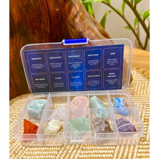天然水晶原礦 水晶原石 水晶 消磁 淨化套裝 消磁盒 白水晶 紫水晶 粉晶 天青石 天河石…
