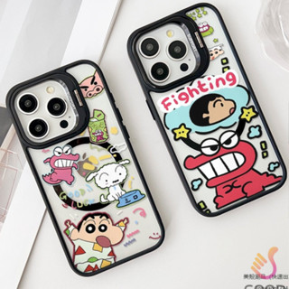 卡通 蠟筆小新 iPhone 16 15 14 13 12 11 Promax手機殼 蘋果鏡頭隱形支架Magsafe磁吸