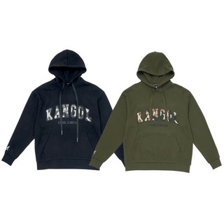 KANGOL 中性 黑 綠 迷彩 落肩 印花 帽T 64551052-
