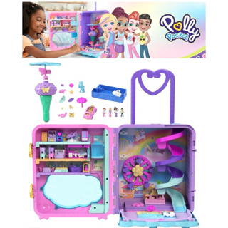 「現貨在臺」美國直送Polly Pocket 口袋波莉 渡假派對行李登機箱 酒店樂園 微型芭比娃娃 Mattel美泰兒