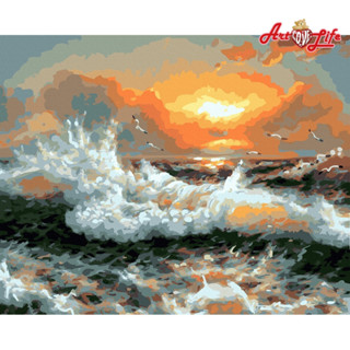 【ArtLife 藝術生活】DT041浪濤 40x50cm含框 DIY 數字油畫 彩繪 全館現貨