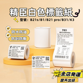 極速出貨🚀精臣標籤紙 B21s/B1/B3s/B31/K3 標籤機貼紙 白色貼紙 原廠貼紙 防水防油 防刮防撕 繁體版