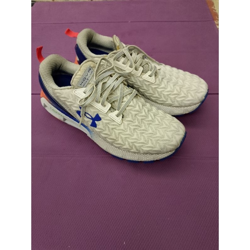二手UA Under Armour HOVR Mega 2 Clone慢跑鞋 白 藍 男US9.5 27.5CM