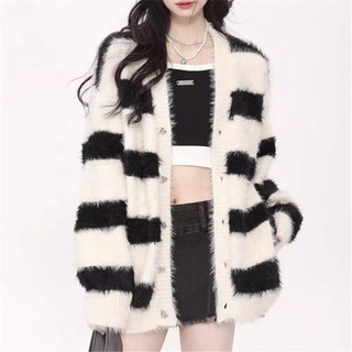 【ʟɪᴏɴɴ現貨】韓系黑白條紋長袖外套 衣服 女裝 秋天女裝 秋冬女裝 冬天女裝 長袖 襯衫 秋冬裝 女生上衣 韓國女裝