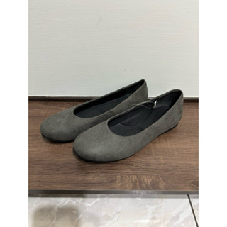 全新 原價1100元 無印良品 微麂皮感 女鞋 平底鞋 娃娃鞋 24.5cm 灰色