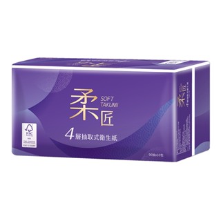 柔匠 四層抽取式衛生紙FSC 90抽 x 10 x 1袋【家樂福】