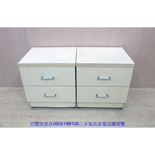 新竹二手傢俱◎百豐悅2手傢俱-二手床邊櫃 白色49公分兩抽床頭櫃 收納櫃 置物櫃 抽屜櫃 臺中2手傢俱 平鎮二手傢俱