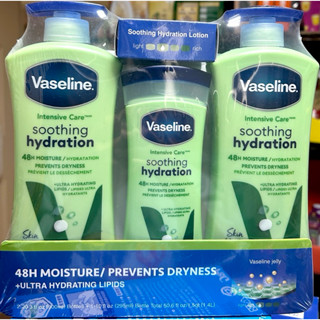 Costco好市多 VASELINE 凡士林 進口潤膚身體乳液三入 600ml x2 + 295ml x1 蘆薈舒緩